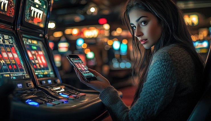 Studio live dealer Sic Bo dengan tiga dadu dan layar hasil